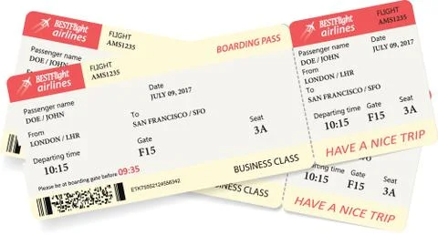 Two boarding pass tickets Stock-Illustration