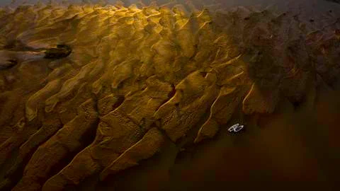 Two boat abandoned because of the drought. Stock Photos