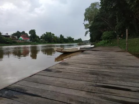 Two boats on dock Stock Photos