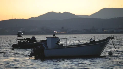 Two boats floating on the rive 스톡 동영상 122988941