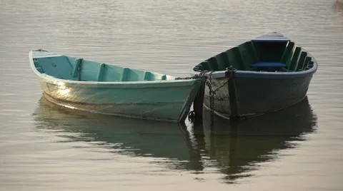 Two boats moored together Stock Footage 61771482