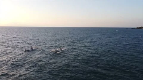 Two Boats sailing next to each other 動画素材 145298128