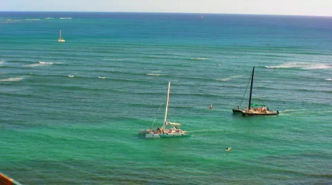 Two boats at sea Stock Footage 146012