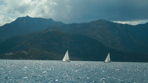 Two boats in the sea Stock Footage 41144106