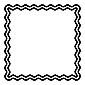 Two bold wavy lines forming a square frame and decorative border Stock Illustration