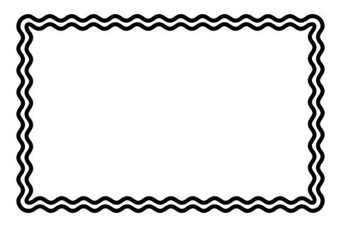 Two bold wavy lines forming a rectangle frame and decorative border Stock Illustration