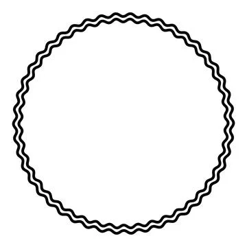 Two bold wavy lines forming a large black circle frame Ilustración de archivo