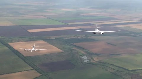 Two bombers fly in formation Video stock 69014308