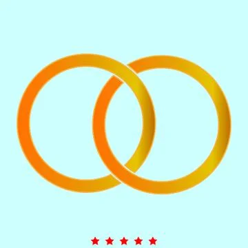 Two bonded wedding rings it is icon . Stock Illustration