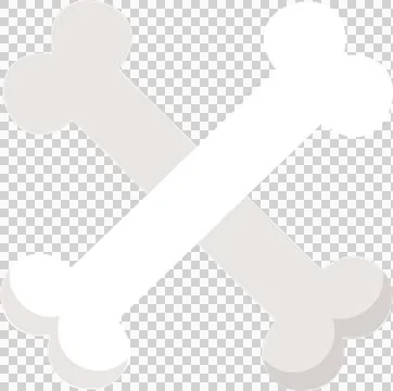Two bones are crossing in X shape with rounded ends, featuring 3D style on Stock Illustration