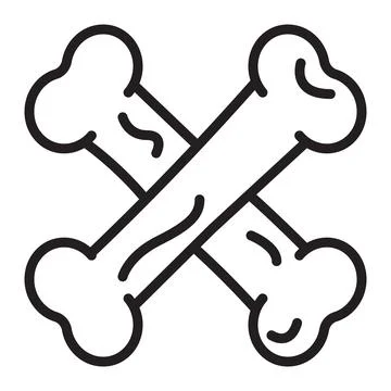 Two bones crosswise, line icon Stock Illustration