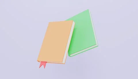 Two books with bookmarks 3d illustration Stock Illustration