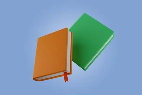 Two books with bookmarks 3D rendering Illustrazione stock
