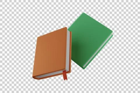 Two books with bookmarks 3D rendering Stock Illustration