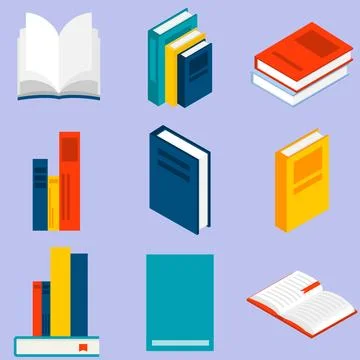 Two books isolated on a white background, two realistic books. Book icon. イラスト素材