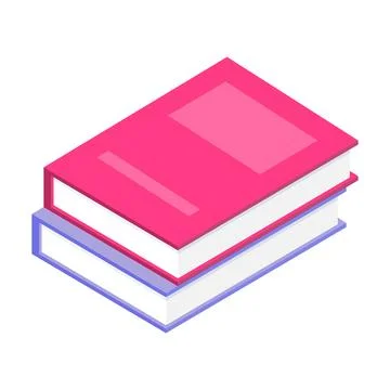 Two books isolated on a white background, two realistic books. Book icon. イラスト素材