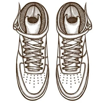 Two boots, laced Stock Illustration