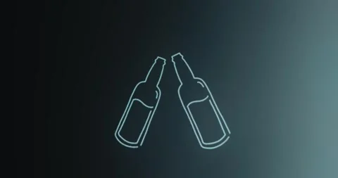 Two bottles clinking together in a toast Stock Footage 314854189