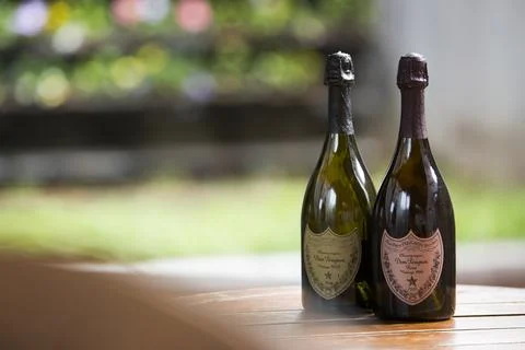 Two bottles of don perinjon Stock Photos