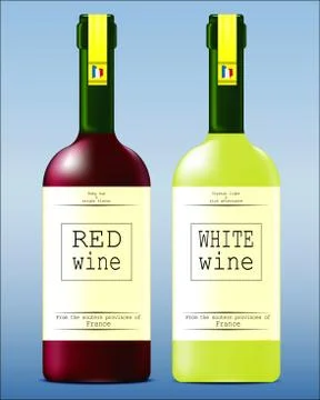 Two bottles of French wine Stock Illustration