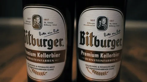 Two bottles of german beer Stock Footage 122600640