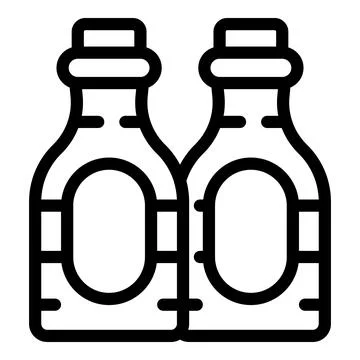 Two bottles packaging mockup are standing side by side with blank label Ilustração Stock