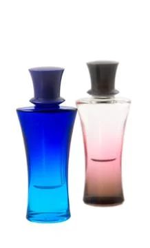 Two bottles of perfume Stock Photos