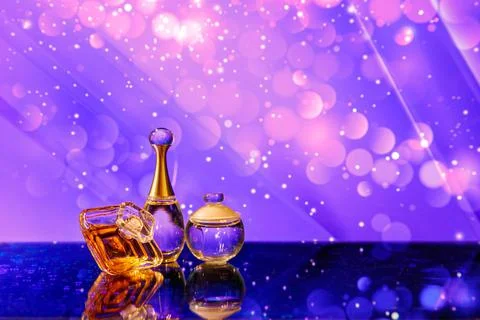 Two bottles of perfume Stock Photos