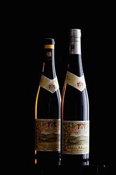 Two bottles of Riesling, Schloss Johannisberg winery, Austria. Fotos de archivo