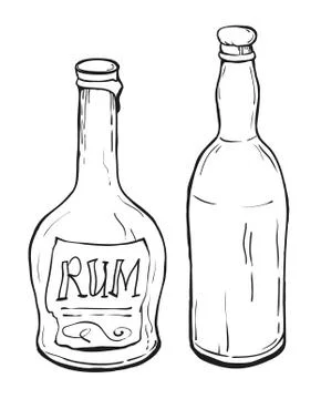 Two bottles of the rum Stock Illustration