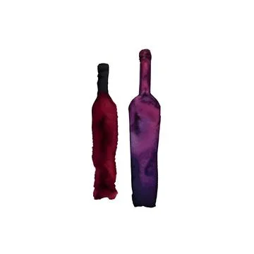 Two bottles of wine on a white background Stock Illustration