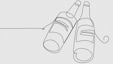 Two bottles of wine on a white screen.  Stock Footage 233354969