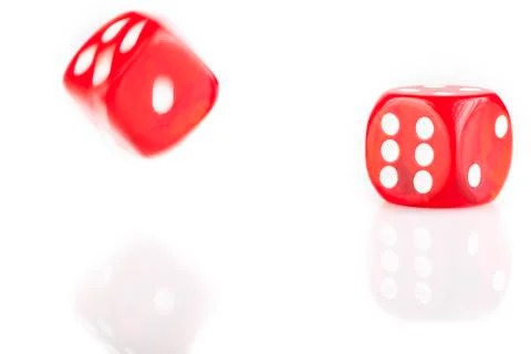 Two bouncing dice Stock Photos