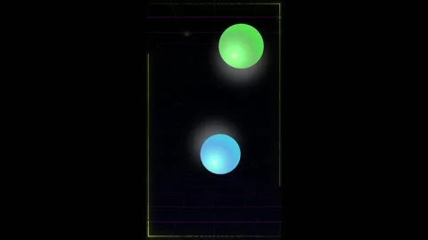 Two Bouncing Rubber Balls Interaction - Vertical Loop Animation Stock Footage 336051265