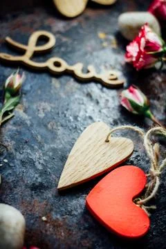 Two bounded hearts Stock Photos