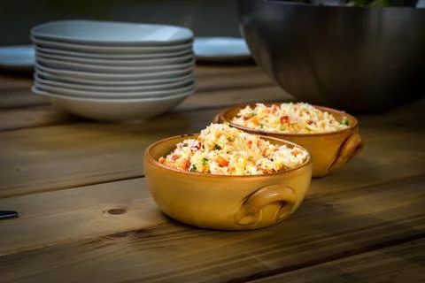 Two bowle of coleslaw Stock Photos
