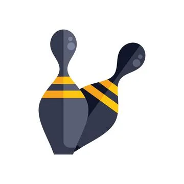 Two bowling pins standing upright on white background Ilustración de archivo