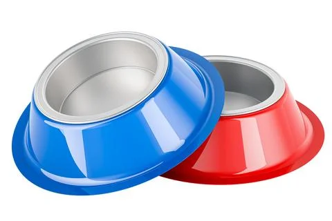 Two Bowls for Pets, 3D rendering Stock Illustration