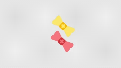 Two bows with a flower icon concept loop animation video with alpha channel Stock Footage 270156556