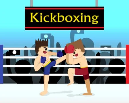 Two boxer are fighting in boxing stadium Stock Illustration