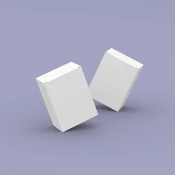 Two boxes, packaging 3d template for product promotion. Tilted position Stock Illustration