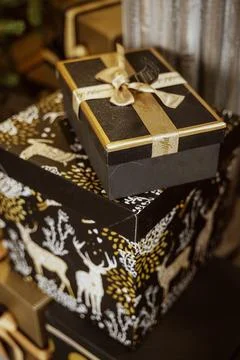 Two boxes. rectangular stands on a round one Stock Photos