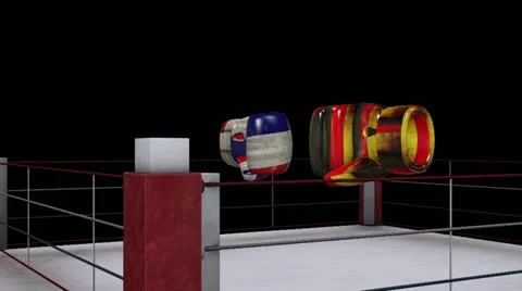 Two boxing gloves collide Видео 20494237