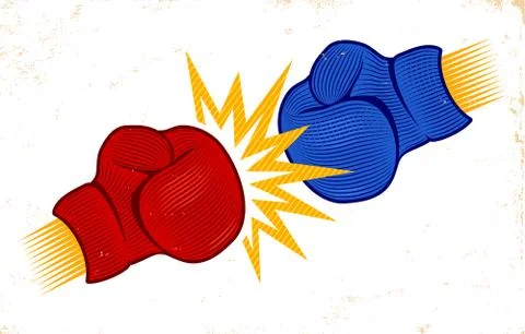 Two boxing gloves in engraving style Illustration