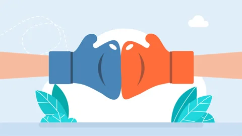 Two boxing gloves hit each other without stopping. Boxing with Red, Blue gloves Stock Footage 306919230