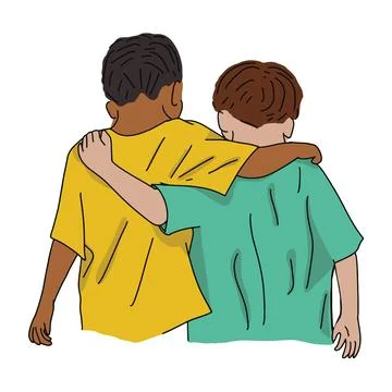 Two Boy friendship Stock Illustration