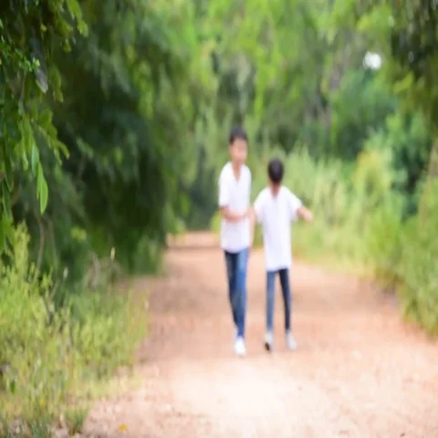 Two boy walk and run in the park Vídeos de archivo 69497510