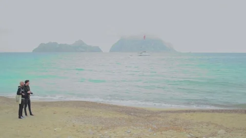 Two boys on ibiza's beach Stock-Footage 83045166