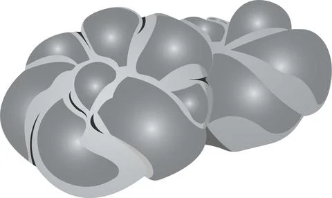 Two braided buns. Grayscale image of food. Stock Illustration