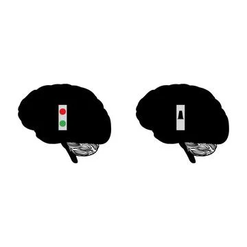 Two brain icons Stock Illustration